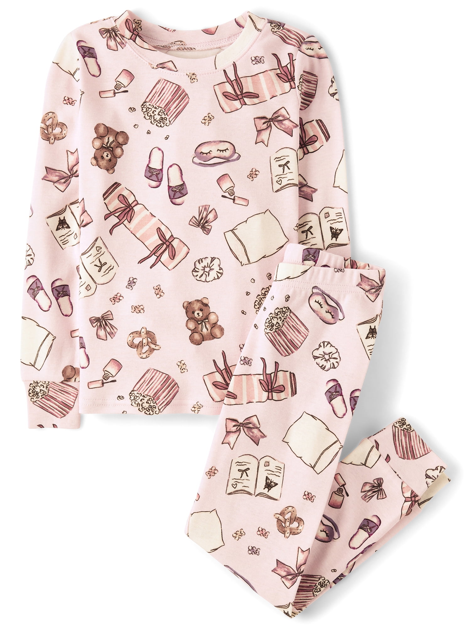 The Children's Place Girls Long Sleeve Sleepover Snug Fit Cotton PJs, Sizes 4-16
