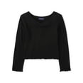 thumbnail image 1 of The Children's Place Girls Long Sleeve Solid Pointelle Top, Sizes XS-XXL, 1 of 3