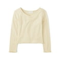 thumbnail image 1 of The Children's Place Girls Long Sleeve Solid Pointelle Top, Sizes XS-XXL, 1 of 3