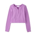 thumbnail image 1 of The Children's Place Girls Long Sleeve Sueded Rib Henley Top, Sizes XS-XXL, 1 of 3