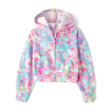 The Children's Place Girls Long Sleeve Tie-Dye Zip Up Hoodie, Sizes XS-XXL