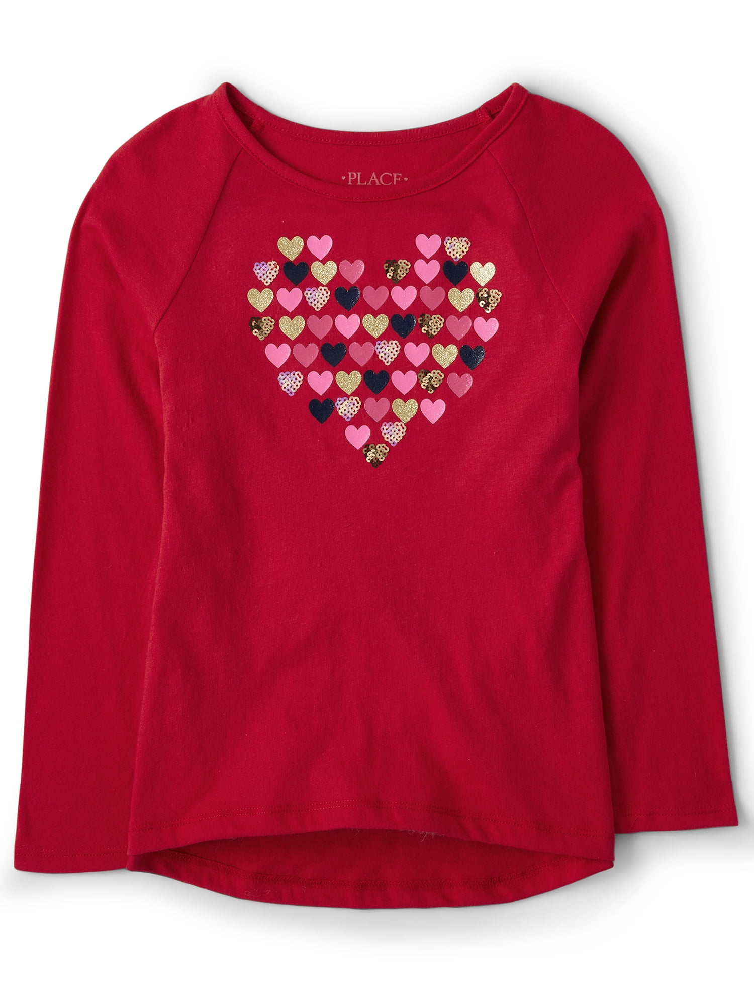 The Children's Place Girls Long Sleeve Valentine's Day Graphic Top