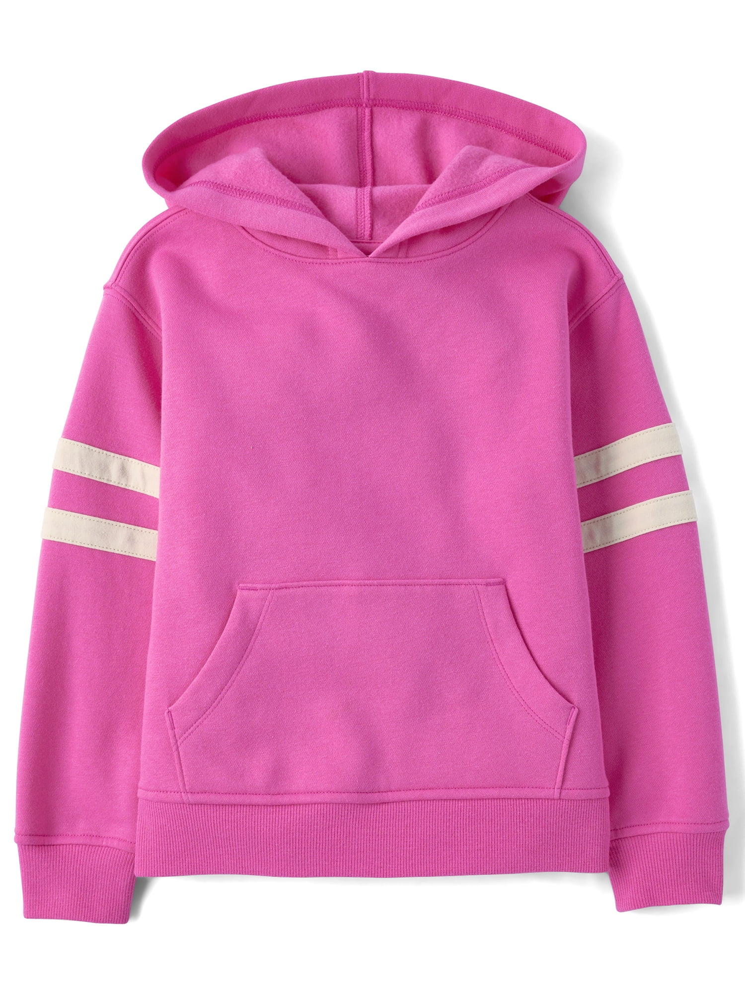 The Children's Place Girls Long Sleeve Varsity Stripe Premium Fleece Hoodie Top, Sizes XS-XXL