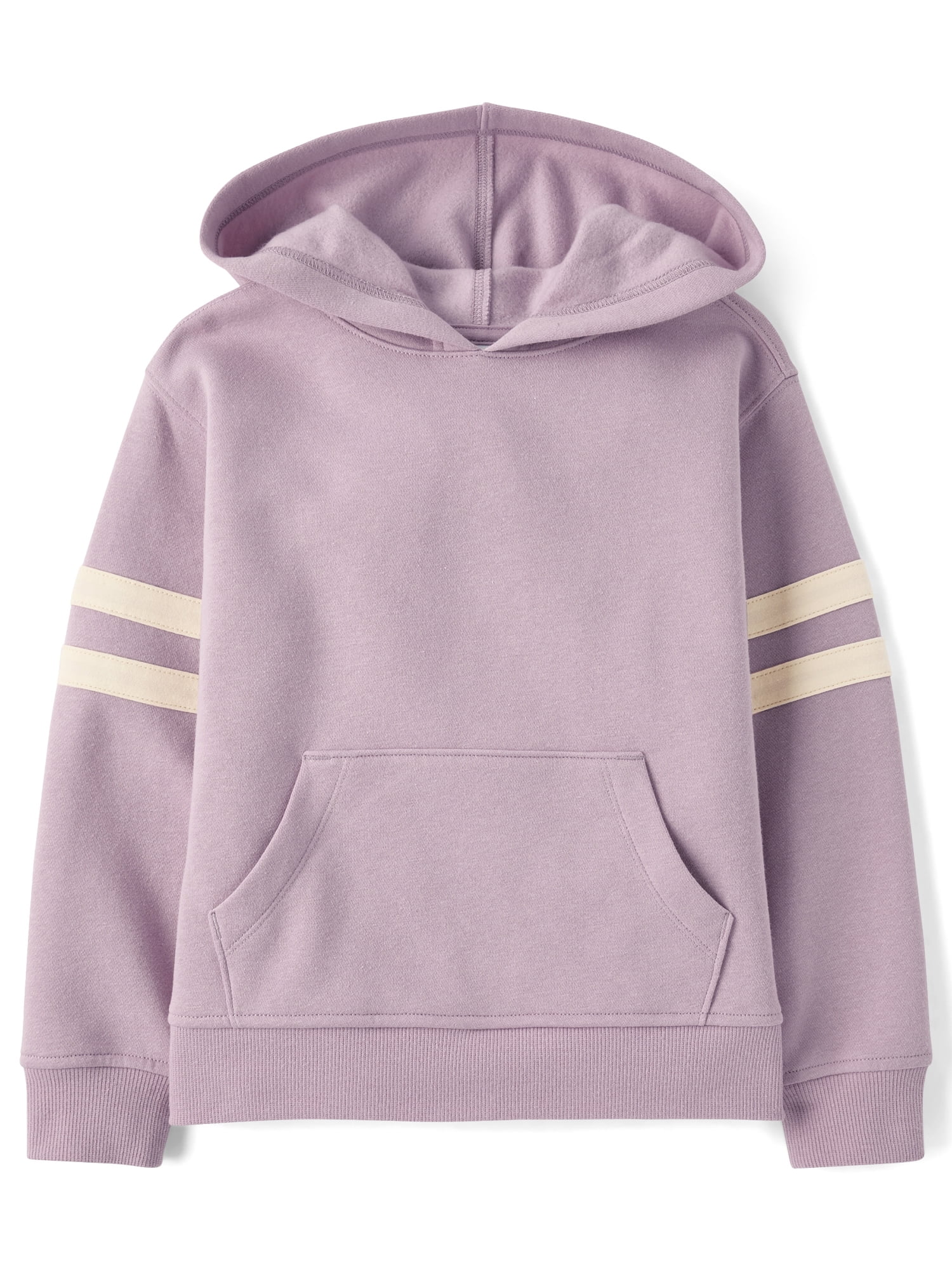 The Children's Place Girls Long Sleeve Varsity Stripe Premium Fleece Hoodie Top, Sizes XS-XXL