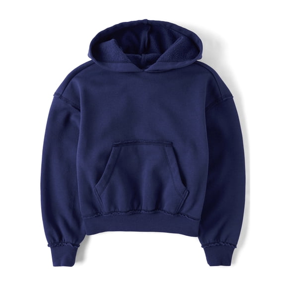 The Children's Place Girls Oversized Puff Print Bow Pullover Fleece Hoodie, Sizes XS-XXL