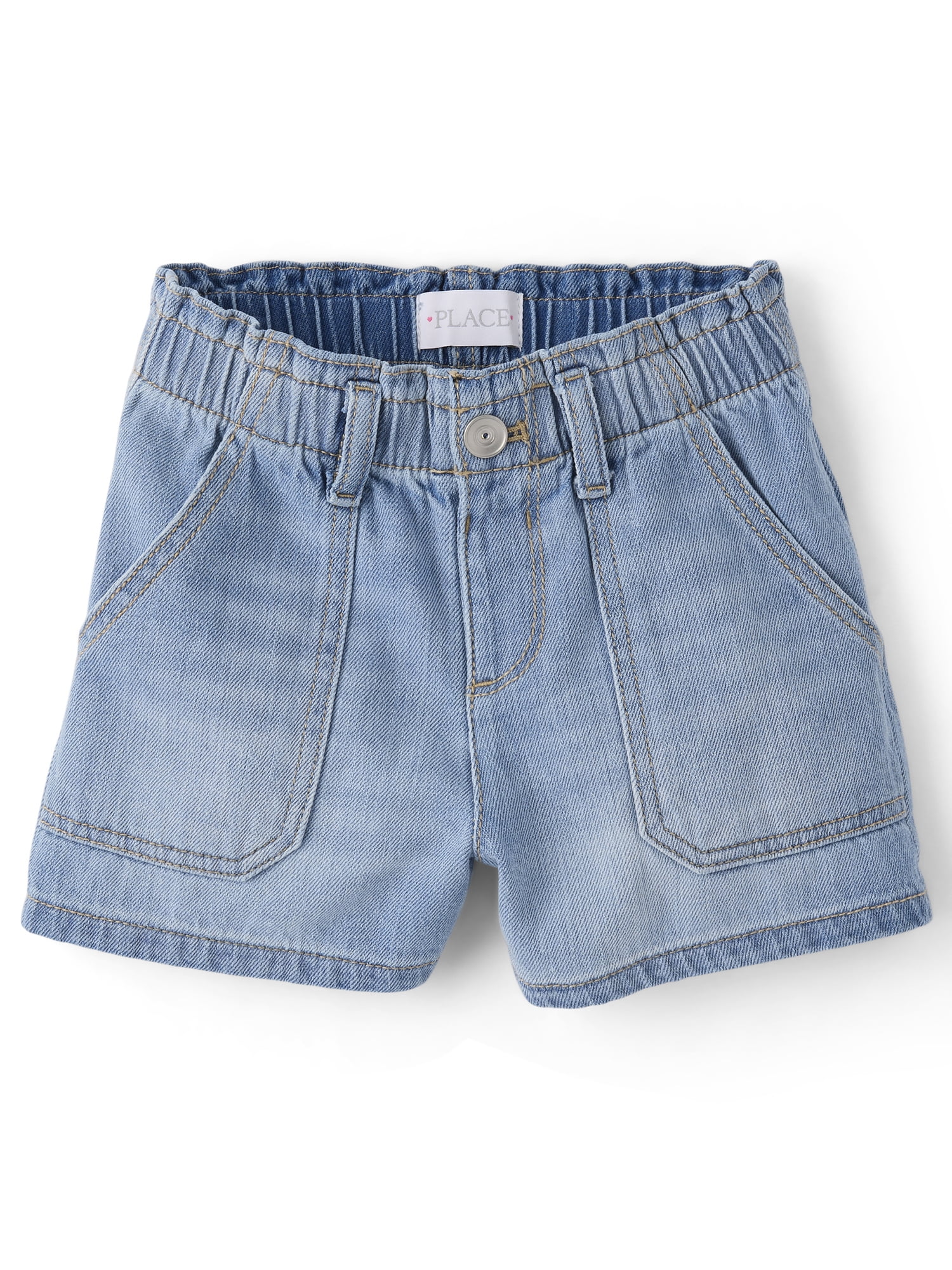 The Children's Place Girls Paperbag Waist Shortie Jean Shorts, Sizes 4-16