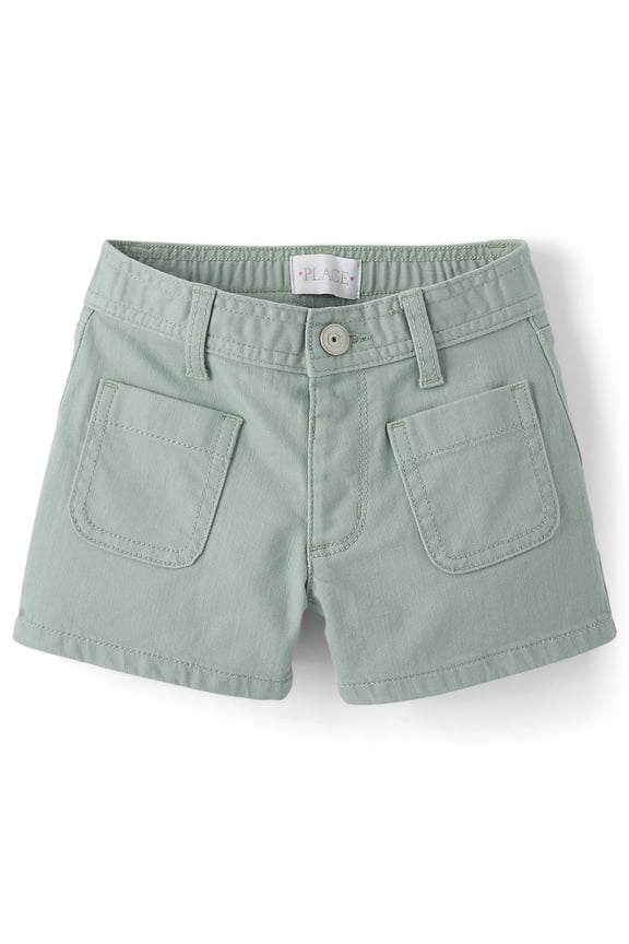 Girls Patch Pocket Relaxed Fit Shortie Shorts, Sizes 4-16