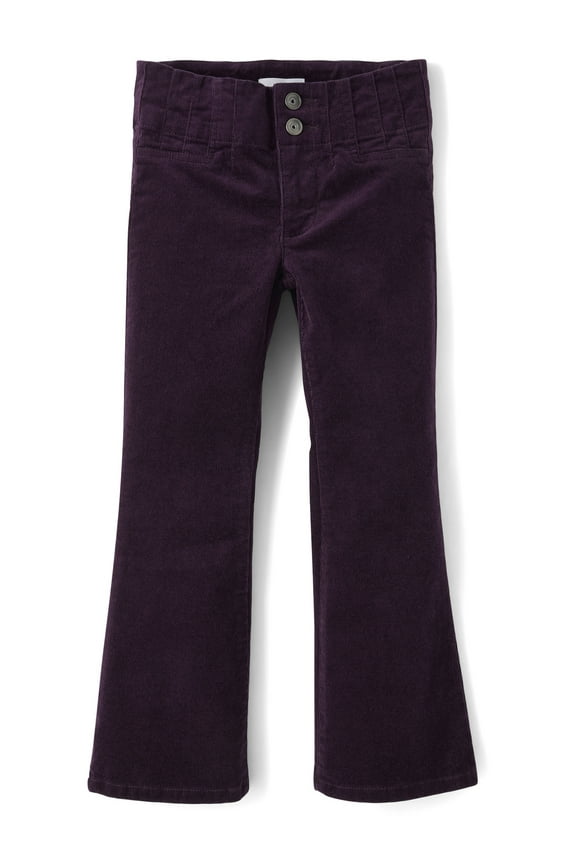 Girls Pleated Corduroy Flare Leg Pant, Sizes 4-16