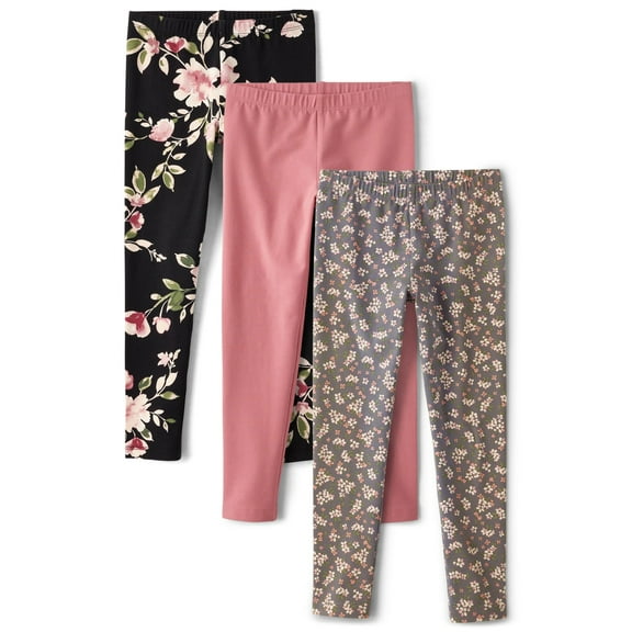 The Children's Place Girls Printed Everyday Leggings, 3-Pack, Sizes XS-XXL