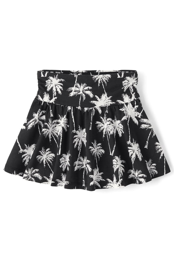Girls Printed High Rise Ruched Skort, Sizes XS-XXL