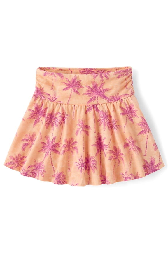 Girls Printed High Rise Ruched Skort, Sizes XS-XXL