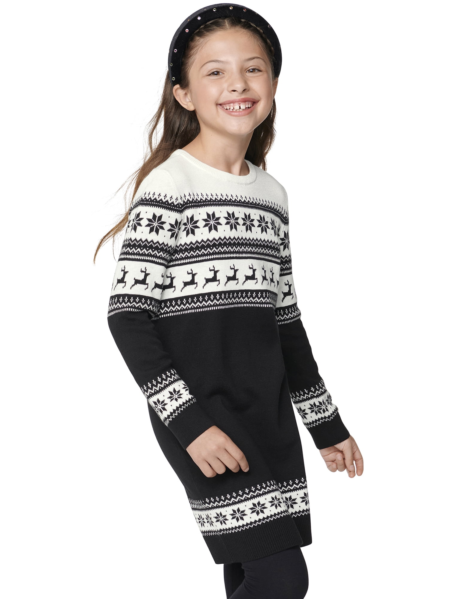 The Children s Place Girls Printed Long Sleeve Sweater Dress