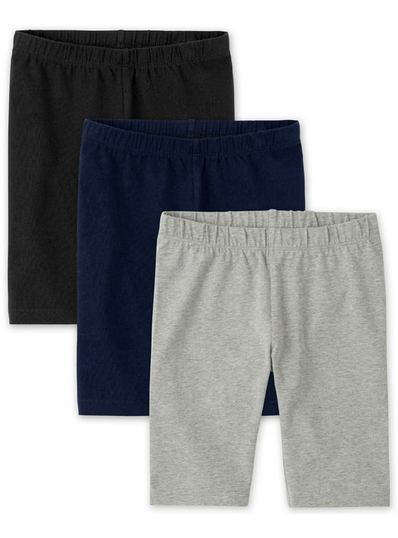 Girls Pull-On Bike Shorts, 3-Pack, Sizes XS-XXL
