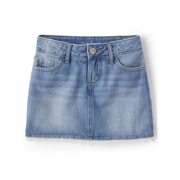 The Children's Place Girls Pull On Crochet Denim Skort, Sizes 4-16