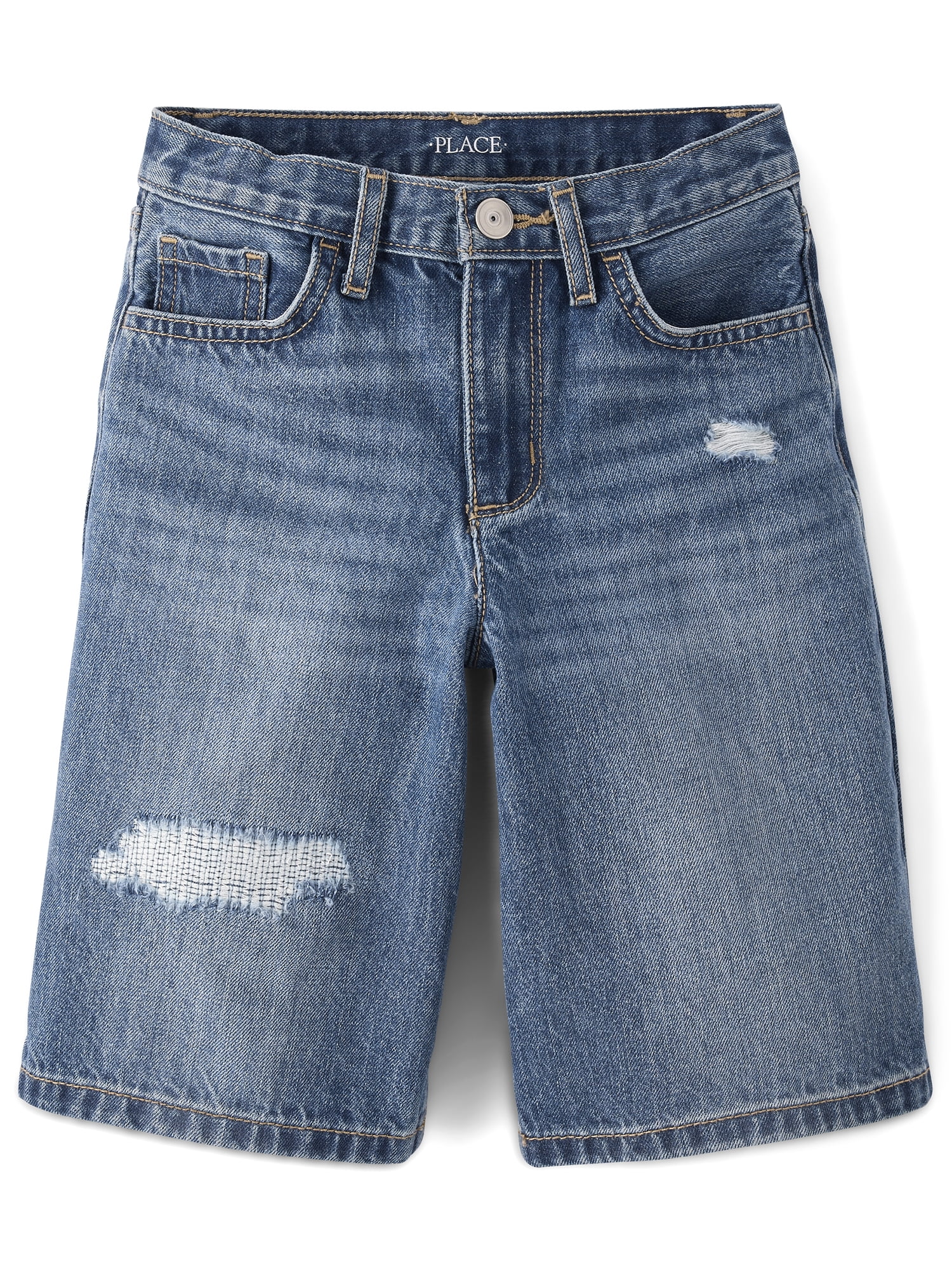 The Children's Place Girls Pull On Destructed Denim Jorts, Sizes 4-16