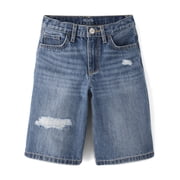 The Children's Place Girls Pull On Destructed Denim Jorts, Sizes 4-16