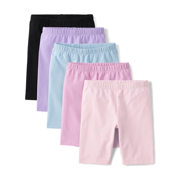 The Children's Place Girls Pull-On Everyday Bike Shorts, 5-Pack, Sizes XS-XXL