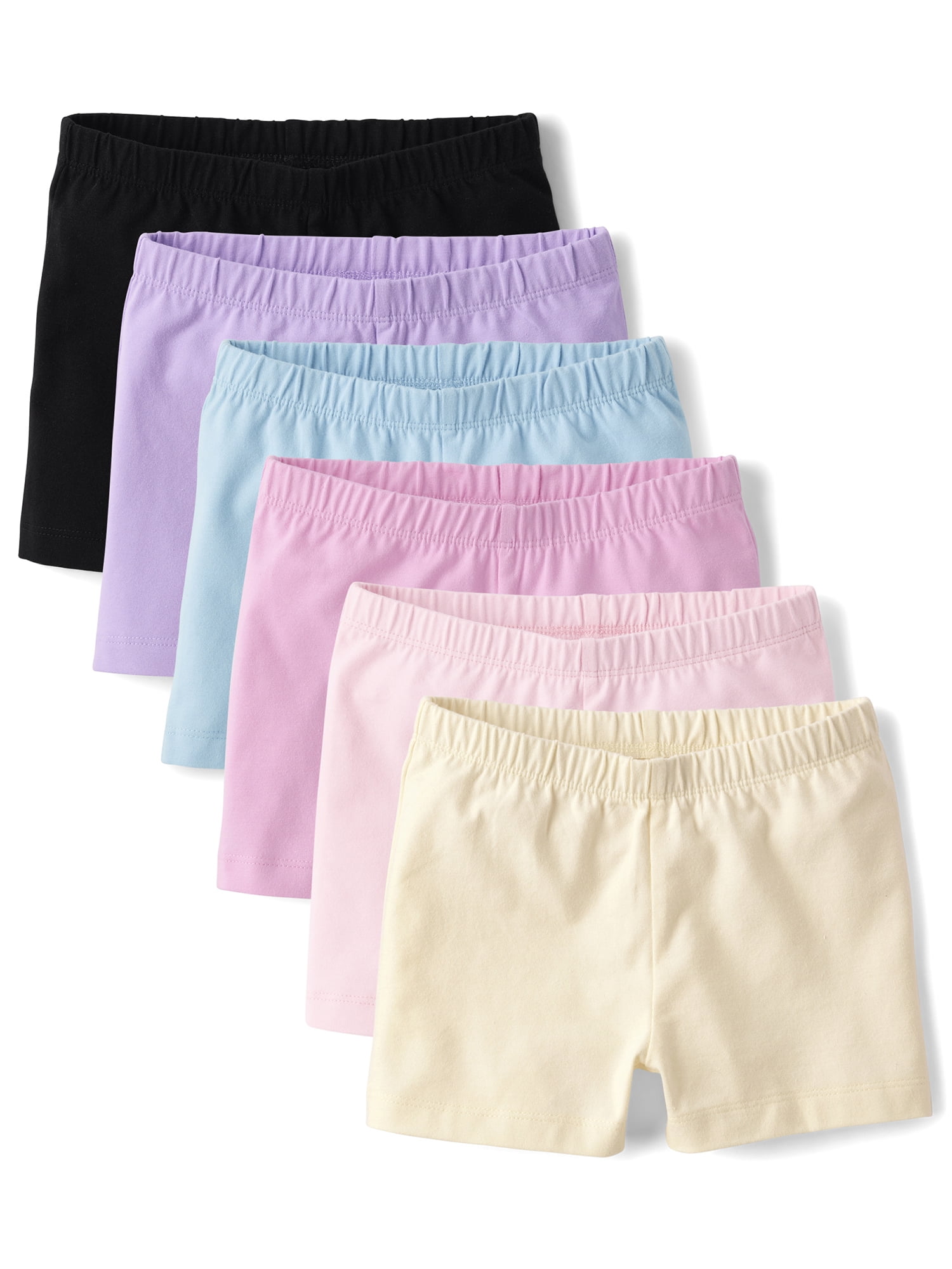 The Children's Place Girls Pull-On Everyday Cartwheel Shorts, 6-Pack, Sizes XS-XXL
