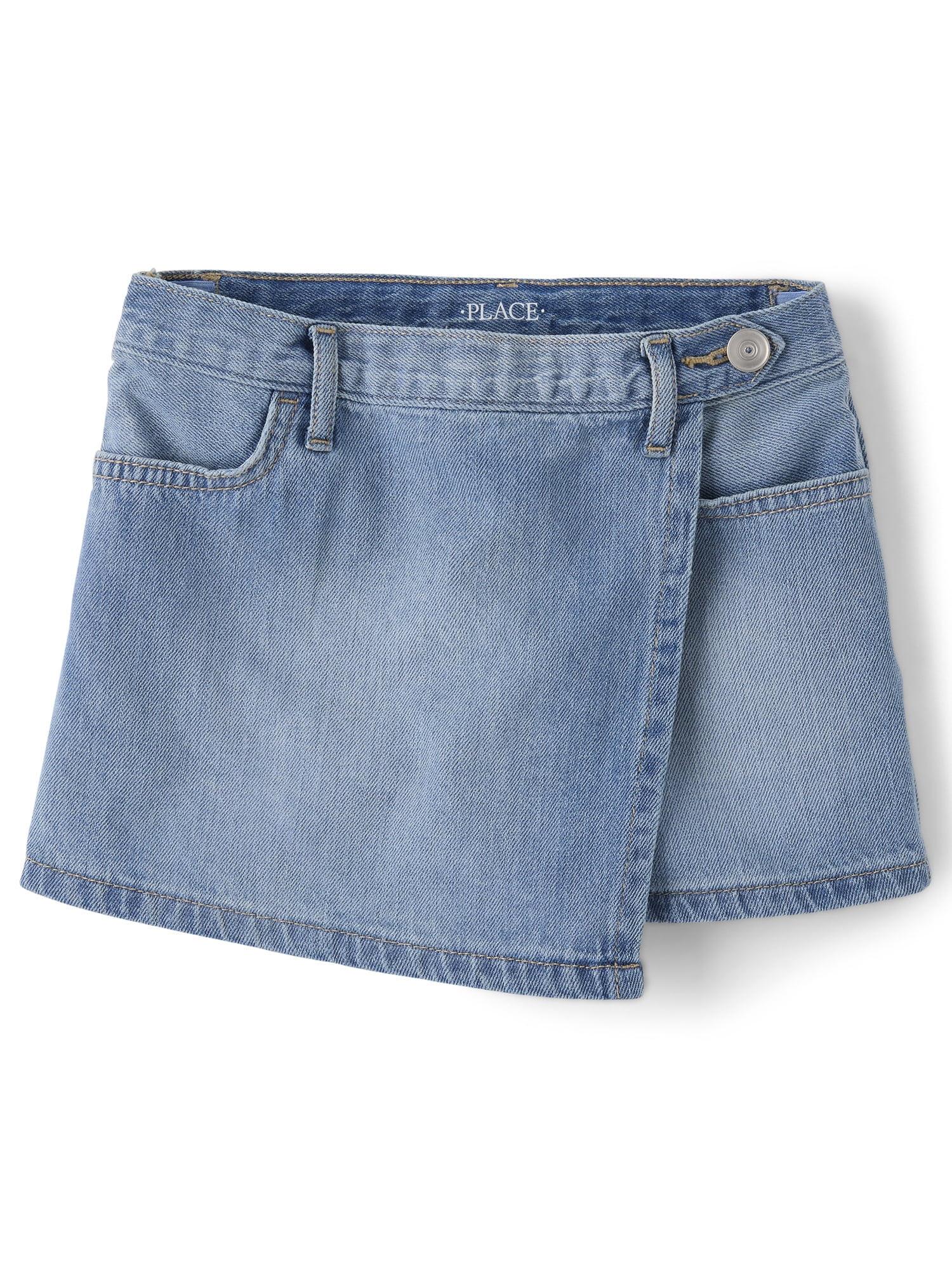 The Children's Place Girls Pull On Faux Wrap Denim Skort, Sizes 4-16