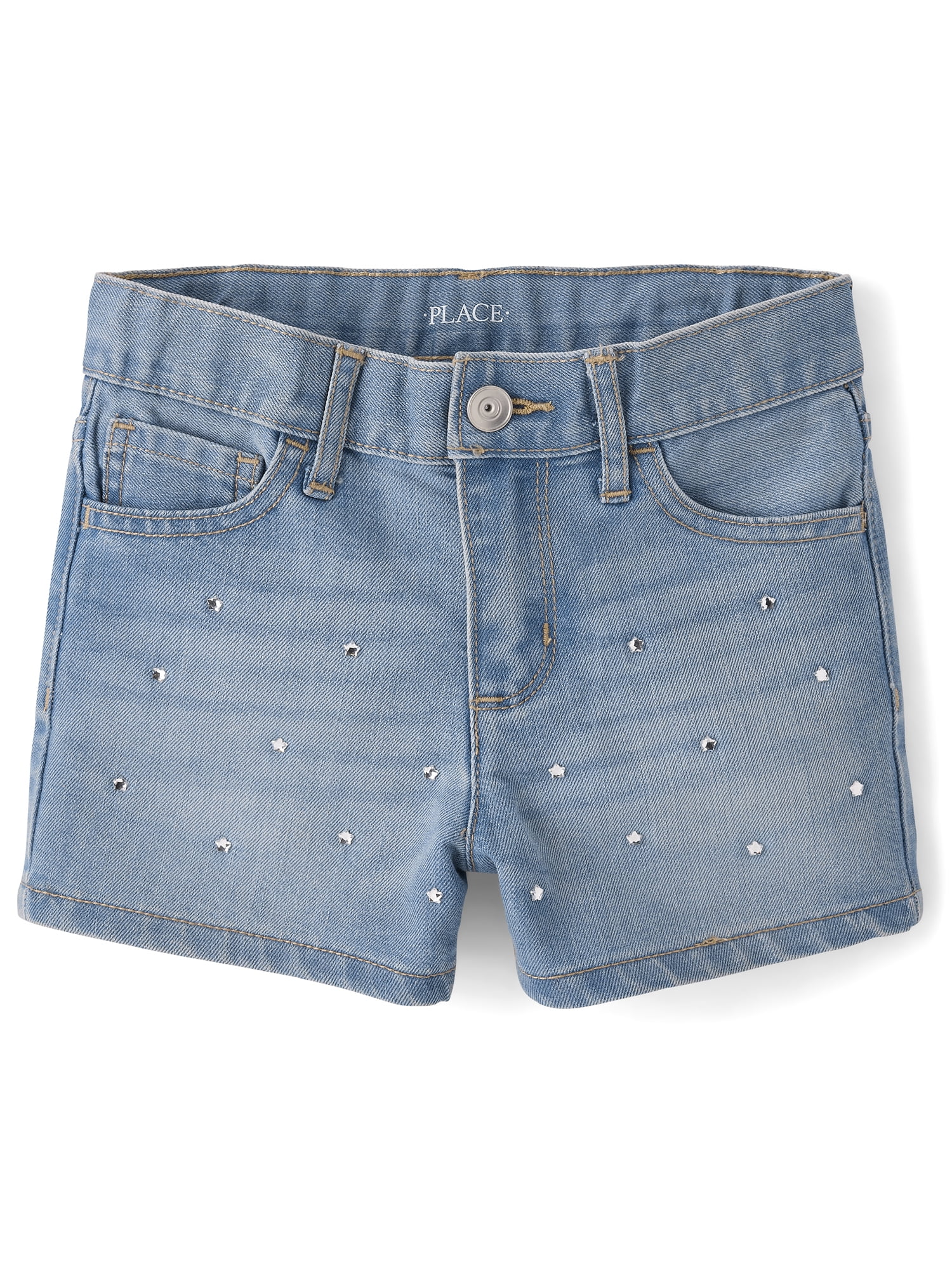 The Children's Place Girls Pull On Rhinestone Star Shortie Jean Shorts, Sizes 4-16