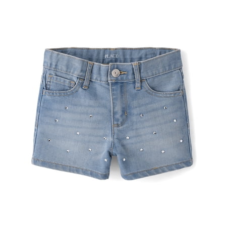 The Children's Place Girls Pull On Rhinestone Star Shortie Jean Shorts, Sizes 4-16