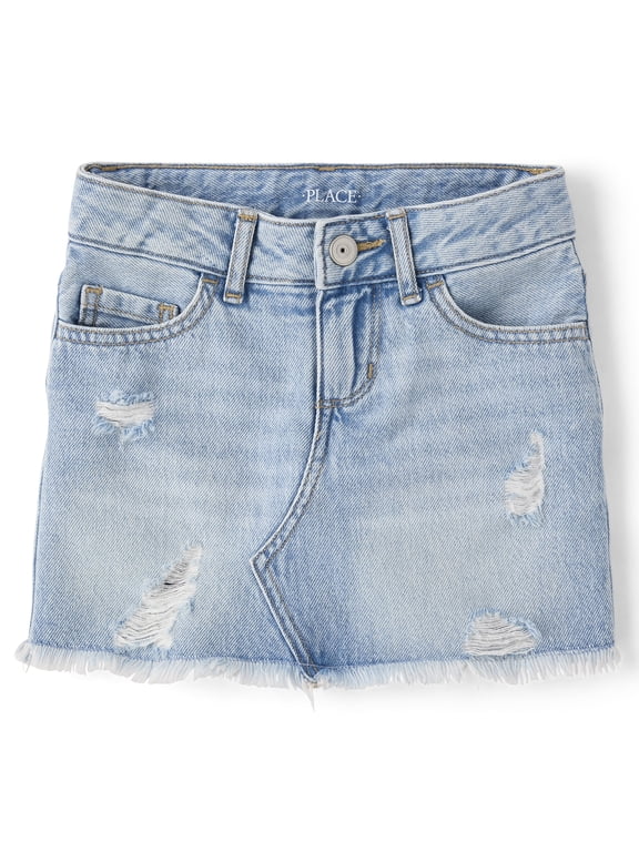 Girls Pull On Ripped Denim Skort, Sizes 4-16