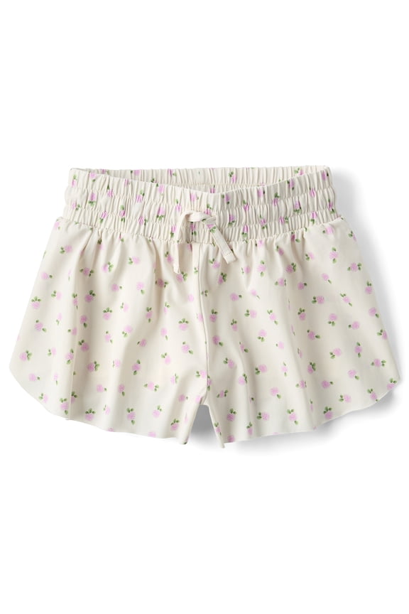 Girls Quick Dry Pull-On Floral Flowy Shorts, Sizes XS-XXL