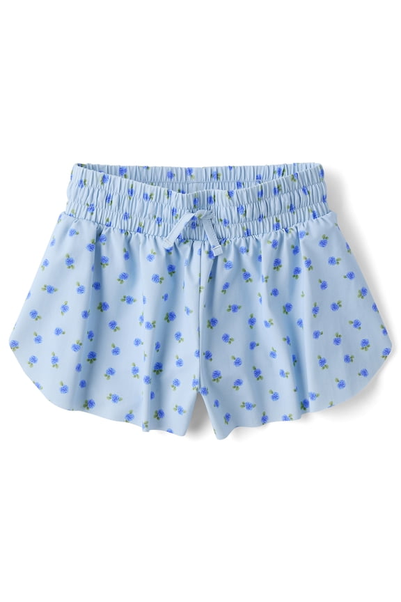 Girls Quick Dry Pull-On Floral Flowy Shorts, Sizes XS-XXL