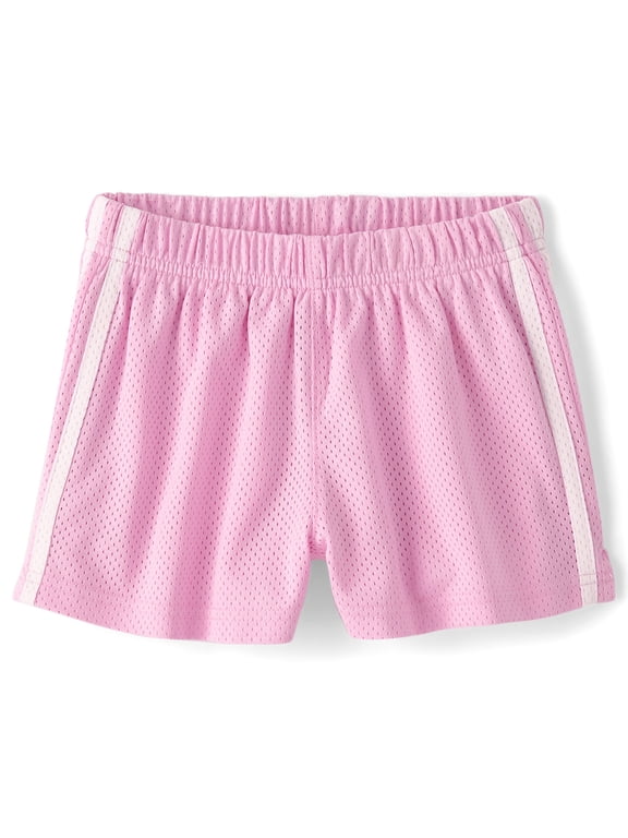 Girls Quick Dry Side Stripe Mesh Lined Short, Sizes XS-XXL