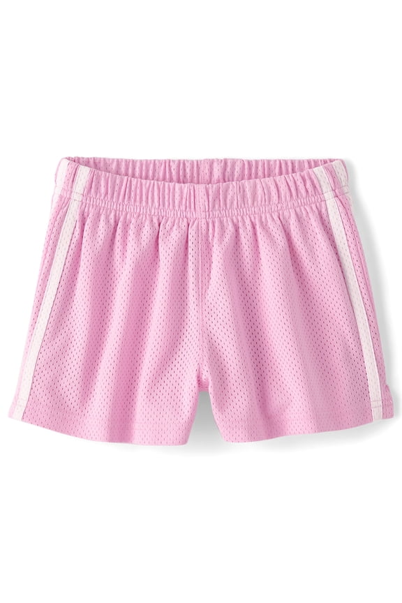 Girls Quick Dry Side Stripe Mesh Lined Short, Sizes XS-XXL