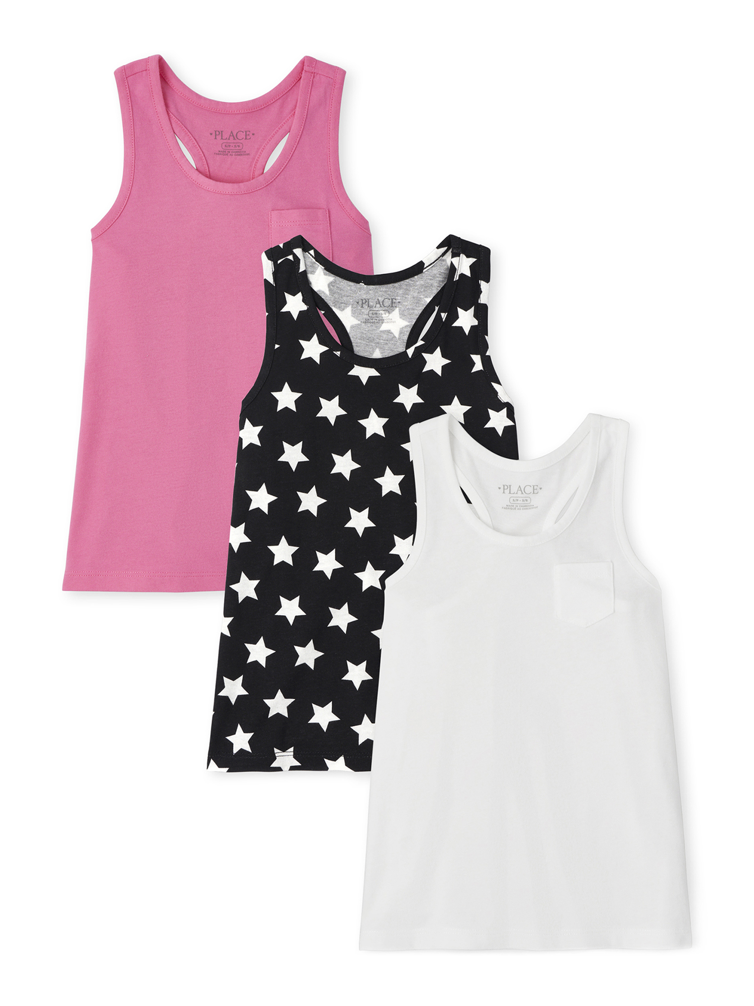 The Children's Place Girls Racerback Tank Tops, 3-Pack, Sizes 5-16 - image 1 of 1