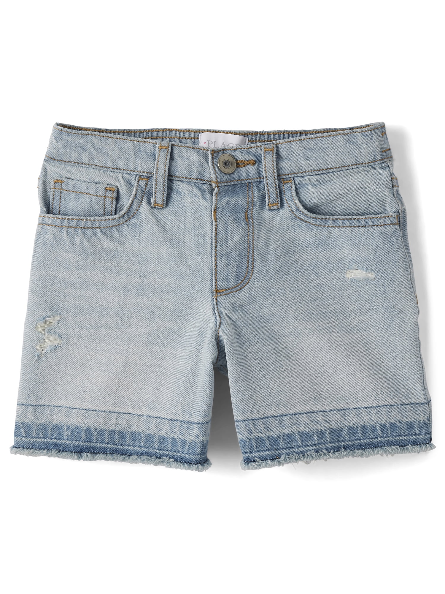 The Children's Place Girls Relaxed Fit Destructed Denim Midi Shorts, Sizes 4-16
