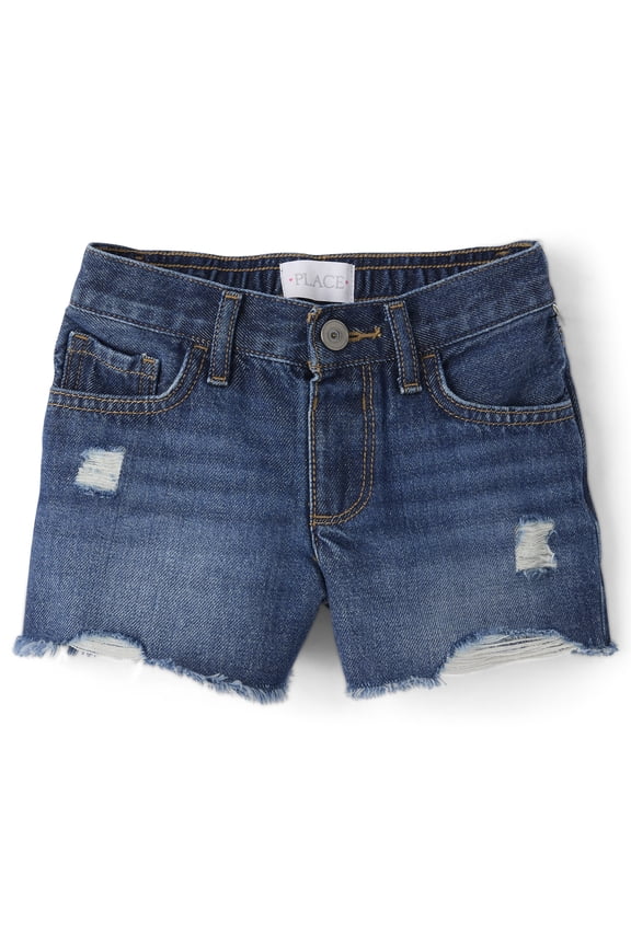 Girls Ripped Shortie Jean Shorts, Sizes 4-16