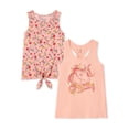 thumbnail image 1 of The Children's Place Girls Ruched Back and Tie Front Tank Tops, 2-Pack, Sizes 4-16, 1 of 5