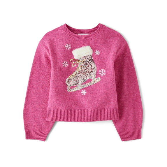 The Children's Place Girls Sequin Graphic Sweater with Long Sleeves, Sizes XS-XXL