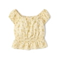 thumbnail image 1 of The Children's Place Girls Short Puff Sleeve Floral Smocked Top, Sizes XS-XXL, 1 of 4