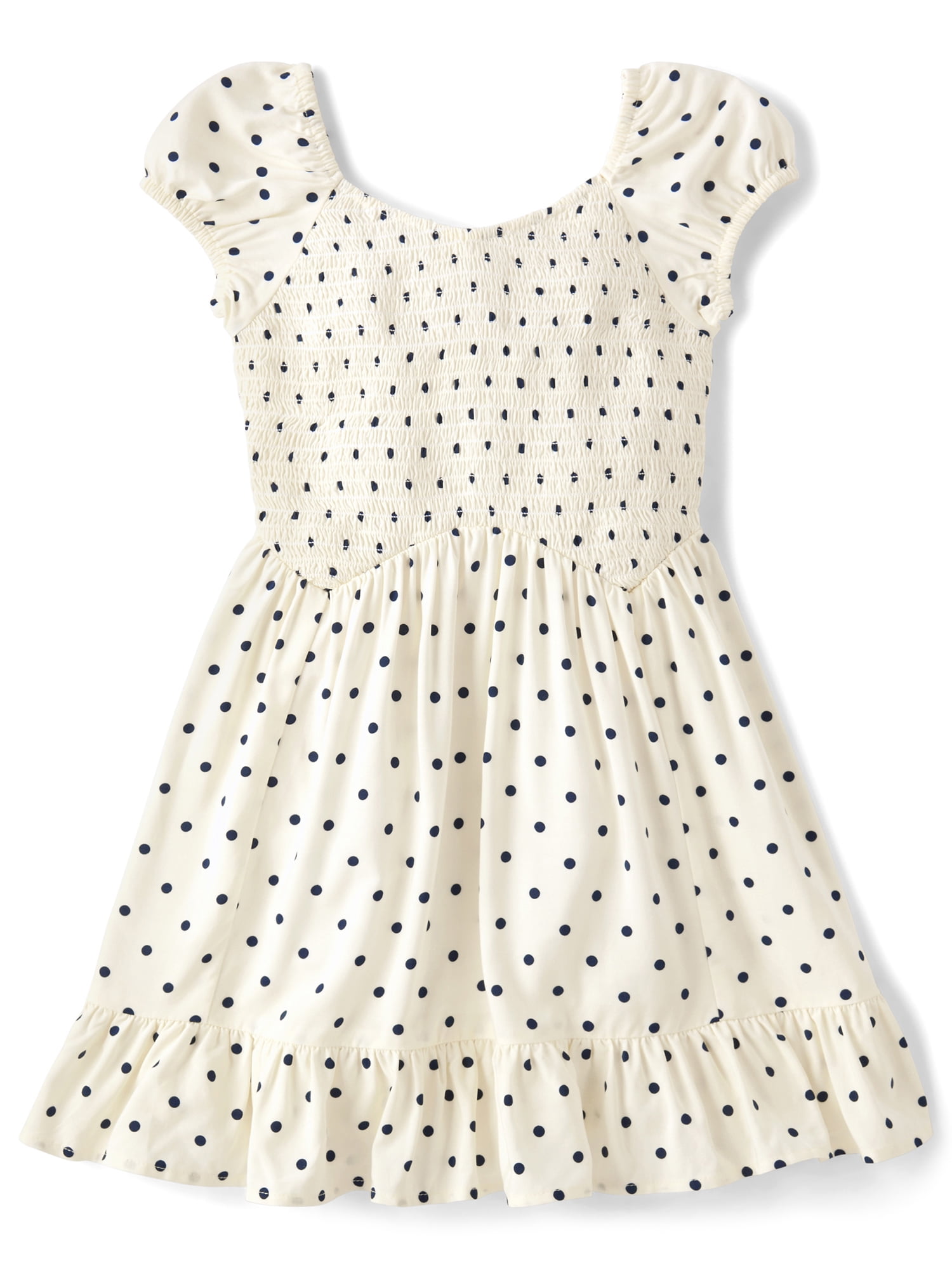 The Children's Place Girls Short Puff Sleeve Print Smocked Ruffle Dress, Sizes XS-XXL