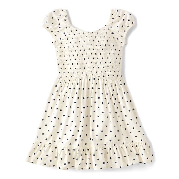 The Children's Place Girls Short Puff Sleeve Print Smocked Ruffle Dress, Sizes XS-XXL