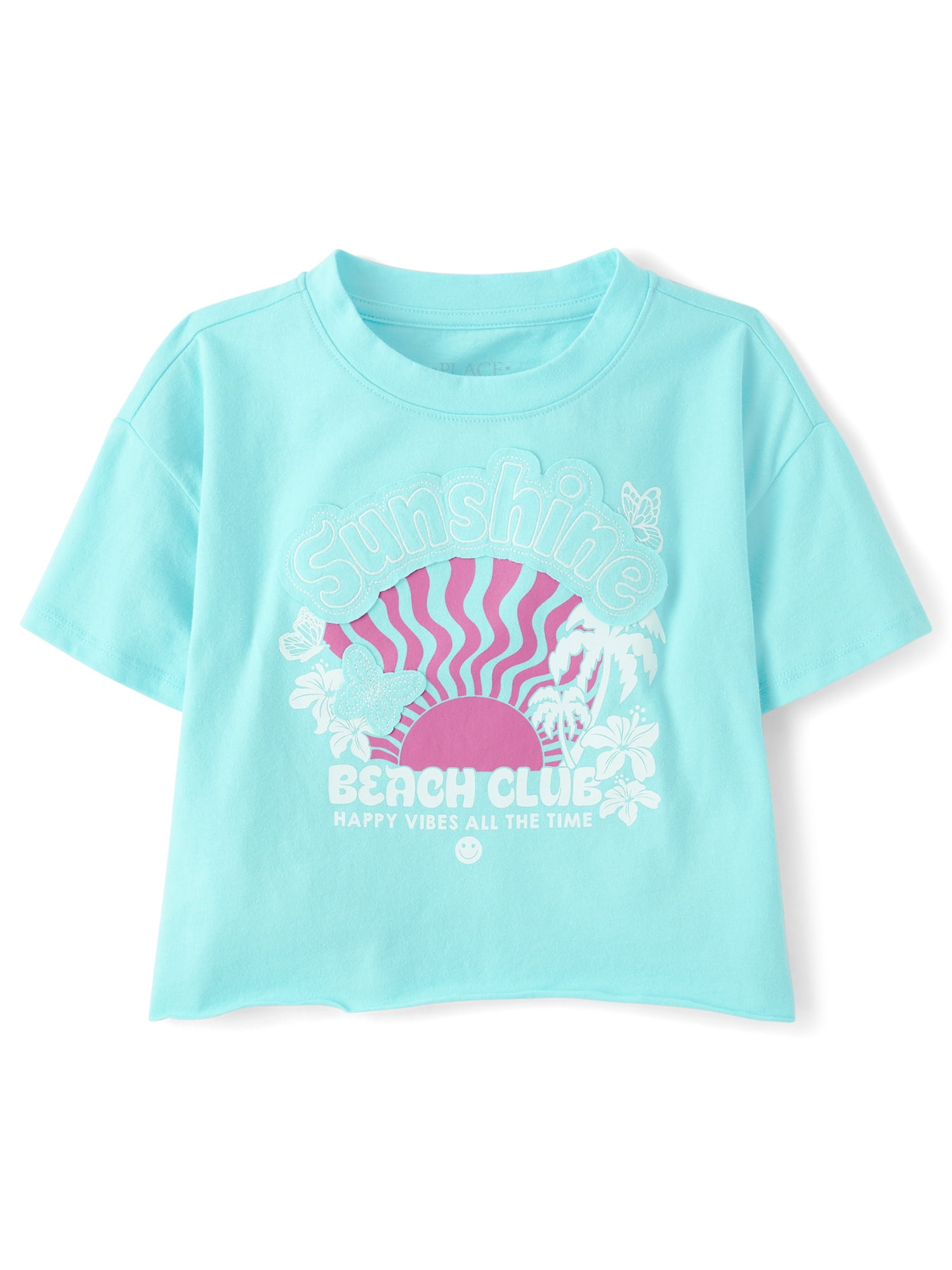 The Children's Place Girls Short Sleeve Applique Graphic Top, Sizes XS-XXL
