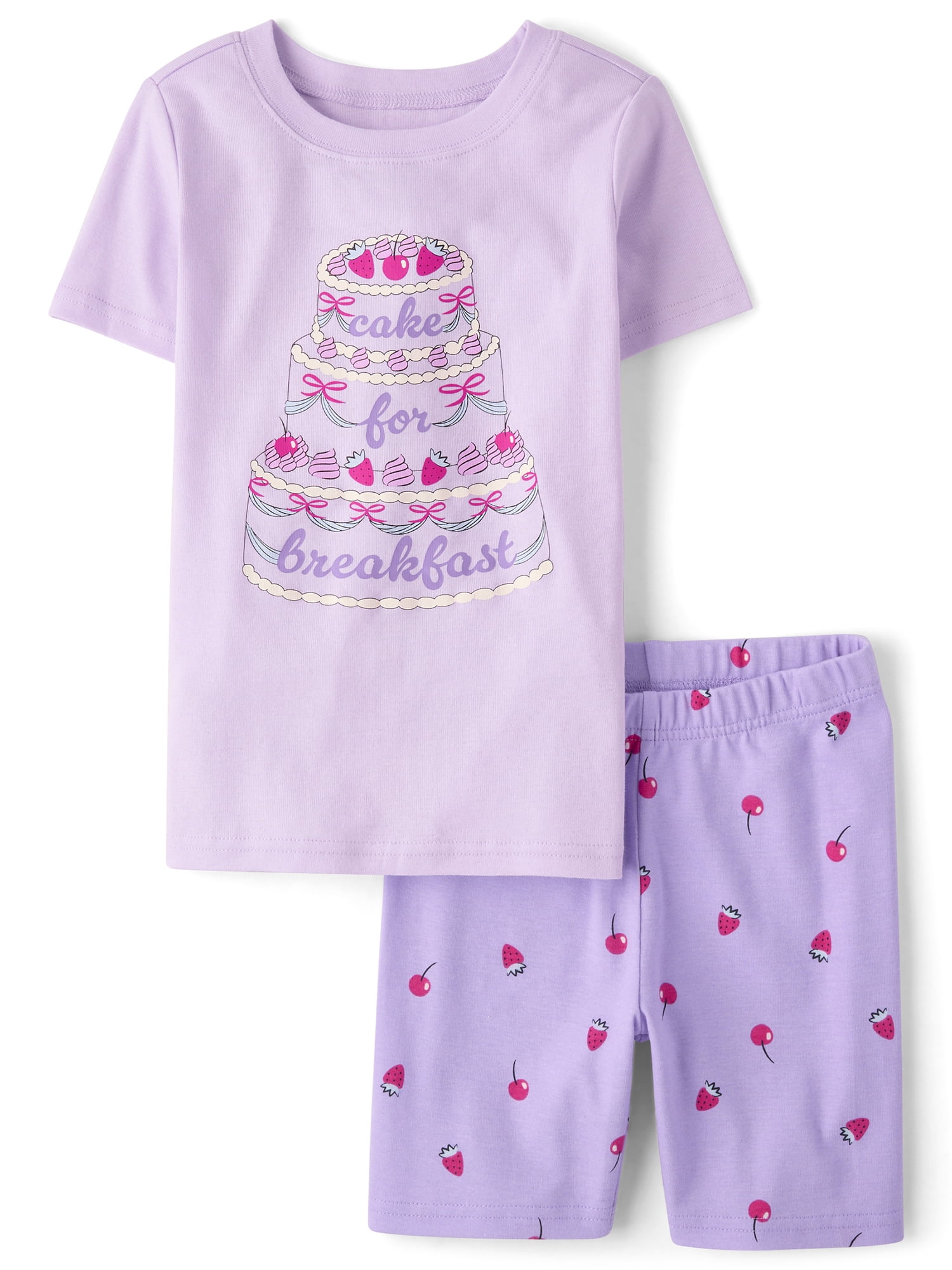 The Children's Place Girls Short Sleeve Cake Breakfast Snug Fit Cotton PJs, Sizes 4-16