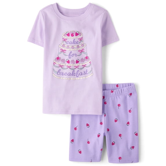 The Children's Place Girls Short Sleeve Cake Breakfast Snug Fit Cotton PJs, Sizes 4-16