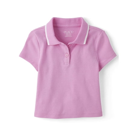 The Children's Place Girls Short Sleeve Contrast Ribbed Polo, Sizes XS-XXL