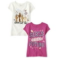 thumbnail image 1 of The Children's Place Girls Short Sleeve Crewneck Graphic Tee, 2-Pack, Sizes XS-XXL, 1 of 3