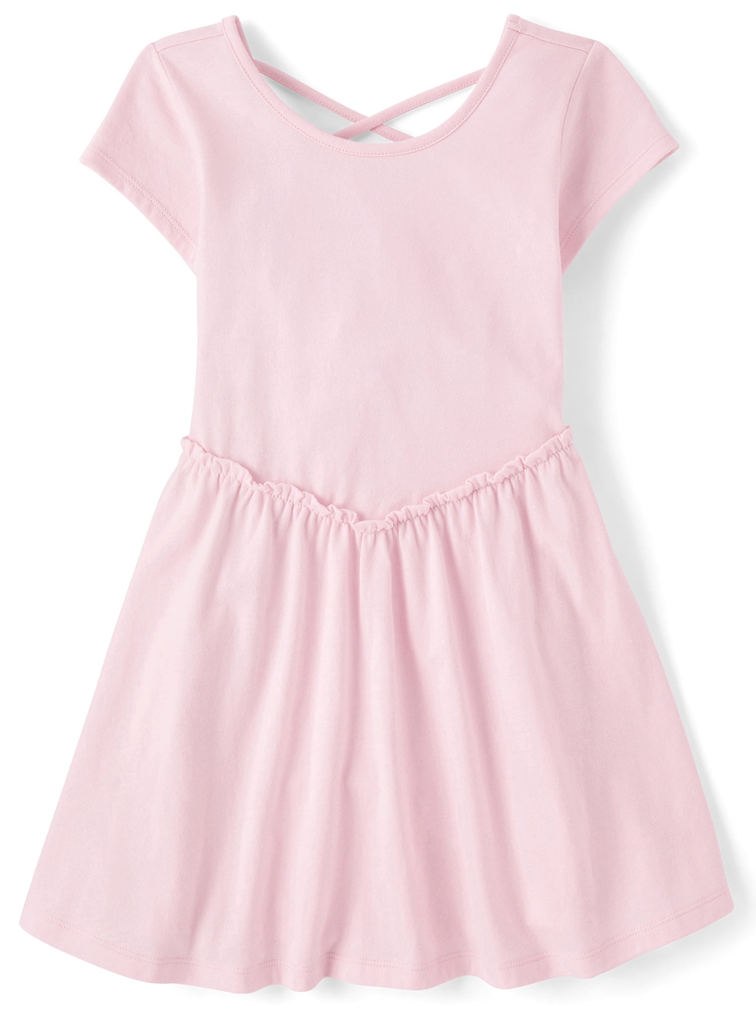 The Children's Place Girls Short Sleeve Cross Back Ruffle V-Waist Dress, Sizes XS-XXL