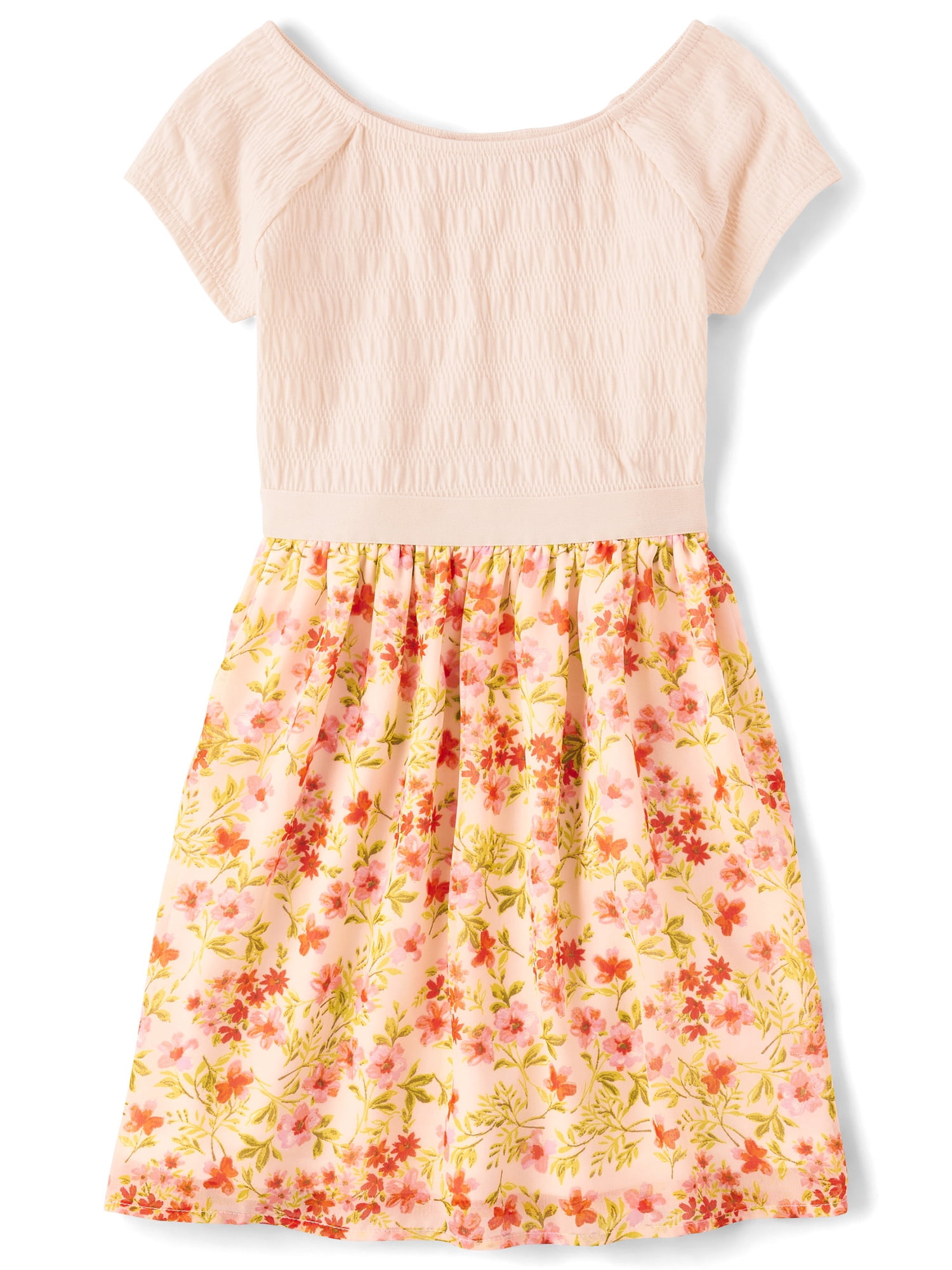 The Children's Place Girls Short Sleeve Dress, Smocked Top, Sizes XS-XXL