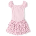 thumbnail image 1 of The Children's Place Girls Short Sleeve Floral Tiered V-Waist Dress, Sizes XS-XXL, 1 of 3