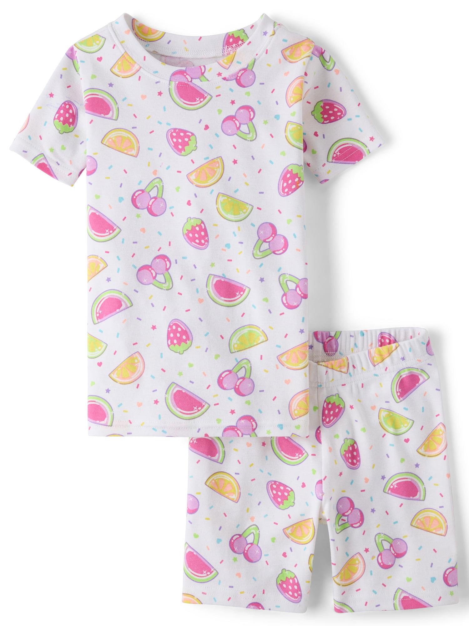 The Children's Place Girls Short Sleeve Fruit Candy Snug Fit Cotton PJs, Sizes 4-16