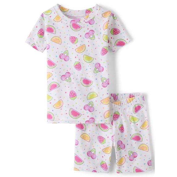 The Children's Place Girls Short Sleeve Fruit Candy Snug Fit Cotton PJs, Sizes 4-16