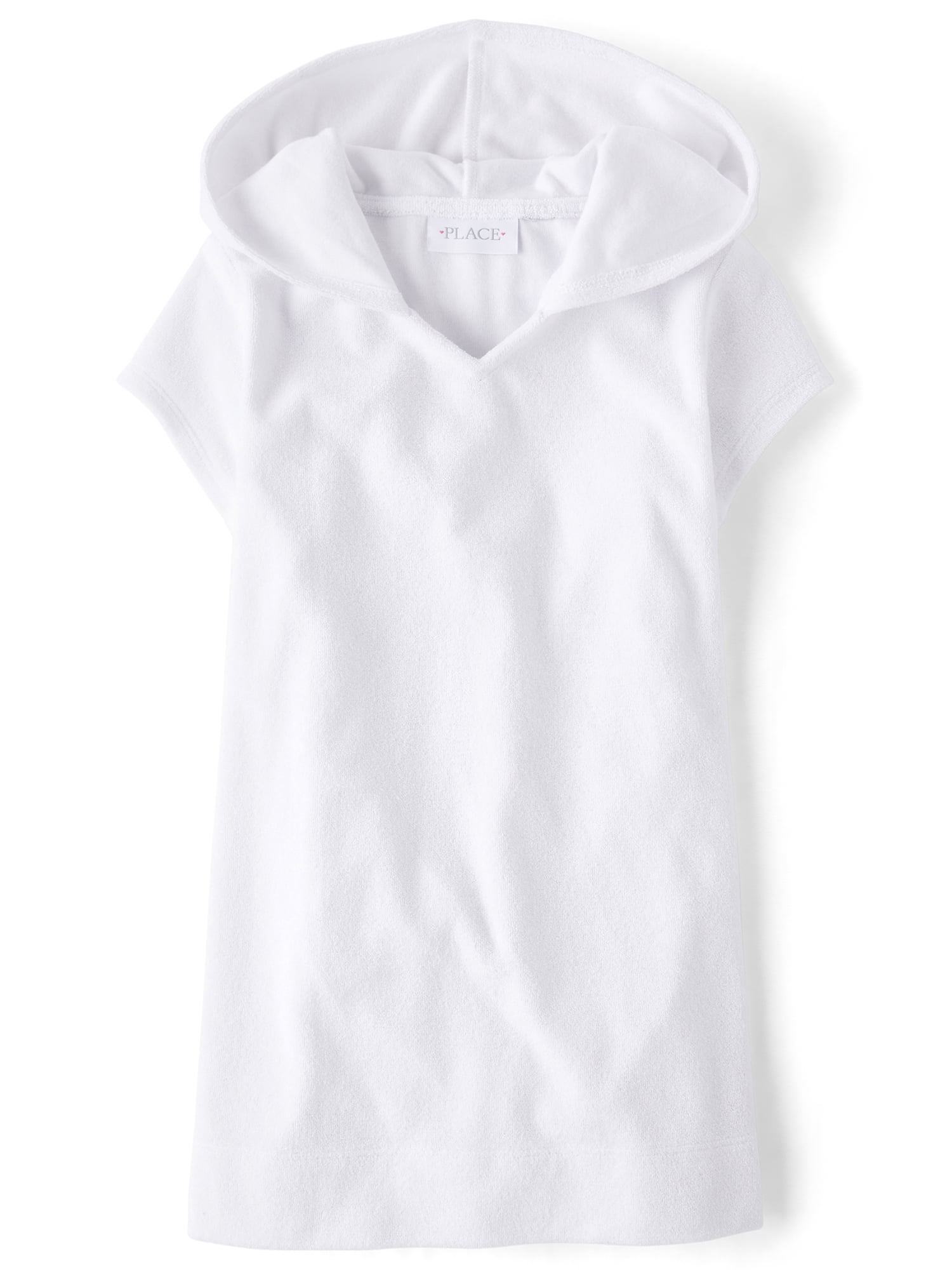 The Children's Place Girls Short Sleeve Hooded Terry Swim Cover-Up, Sizes XS-XXL