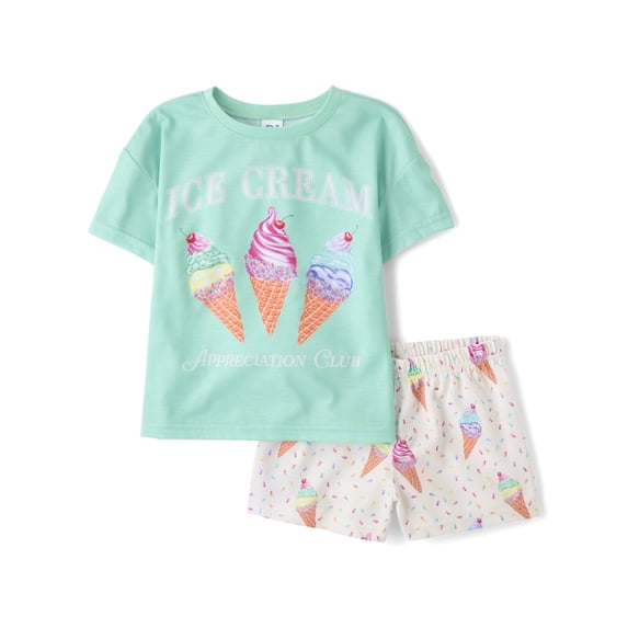 The Children's Place Girls Short Sleeve Ice Cream Club PJs, 2-Piece, Sizes XS-XXL
